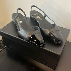 Black Slingback Ballet Shoes
